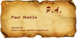 Paur Anetta névjegykártya